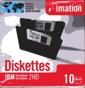 Dyskietki imation IBM 2HD NOWE 3,5" 10szt. FOLIA, pudełko kartonowe
