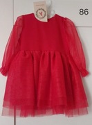 Śliczna czerwona sukienka - rozmiar 86