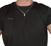 Naszyjnik męski pancerka 55 cm 3 mm + krzyżyk 2/1 cm stal