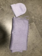 Zestaw liliowy czapka i szalik