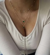 złoty naszyjnik wisiorek łańcuszek elegancki choker 3w1