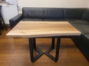 Stolik kawowy, Loft, Industrial, Monolit, Lite drewno, Orzech