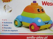 Autko piramidka z klocków do ciągnięcia