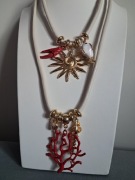 Podwójny naszyjnik w stylu morskim kraby muszke homary okazje 