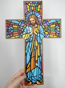 Nowa ozdoba drewniana religijna krzyż Pan Jezus
