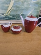 Zestaw porcelanowy Lichte – vintage, ręcznie zdobiony, lata 50/60