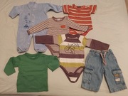 Ubranka 68-74: body, śpioszki, jeansowe spodenki