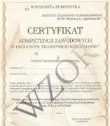 Certyfikat Kompetencji Zawodowych przewóz rzeczy