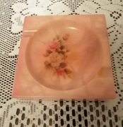 Ręcznie malowana popielniczka alabastrowa PRL