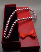 Elegancki jasnoróżowy naszyjnik z pereł słodkowodnych