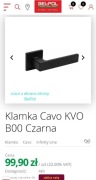 3x Klamki CAVO kvo b00 czarne + wkładka WC