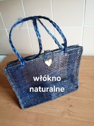 Torebka koszyk do ręki z naturalnego włókna 