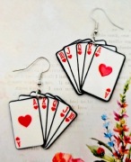 Poker karty go gry kolczyki awangardowe alternative modne