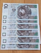 Banknoty 10zł  seria  kolekcjonerski UNC