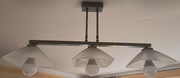 Srebrna lampa potrójna wisząca z regulacją wysokości