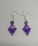 Kolczyki fioletowe diamenty małe 