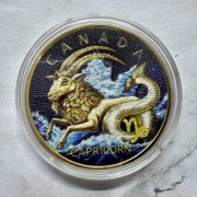 Moneta Kanada 5 dolarów Elżbieta II Koziorożec Capricorn 2018 r. kolorowana