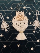 Ręcznie wyplecione ozdoby na choinkę, makrama, prezent na święta 