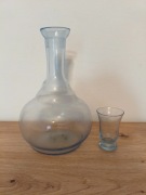 Karafka Art Deco + kieliszek szkło niebieskie