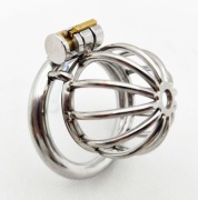 Mały stalowy pas cnoty klatka na penisa  oring 45mm