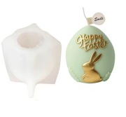 JAJKO Z NADRUKIEM Wielkanoc forma silikonowa 7.2*7.5 do Świec Mydła Odlewów