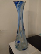 Wazon sękacz z kobaltową I rudą smugą PRL