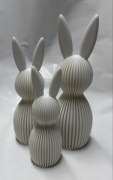 Zajączki w stylu modernistycznym- zestaw 3 szt. w kolorze białym