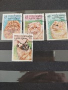 Zestaw znaczków koty