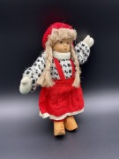 Norweska lalka ludowa – vintage, ręcznie robiona, świetny stan!