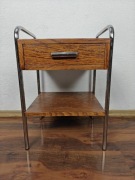 Szafka nocna stolik Chrom Dąb Ciemny Brąz Art Deco Bauhaus