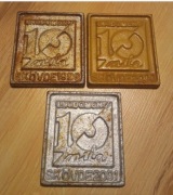 3 medale dla uczestników maratonu.Szwecja