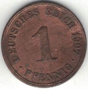 17 Niemcy Cesarstwo 1 pfennig 1907 A