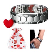 BRASNOLETA DLA MĘŻCZYZNY ZDROWOTNA MAGNETYCZNA SREBRNA NA PREZENT