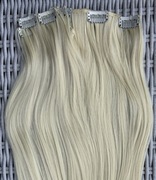 Ultra jasny ciepły blond, włosy doczepiane clip in