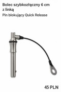 Bolec szybkozłączny 6 cm z linką – stal nierdzewna – Quick Release