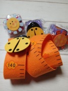 Miarki dekoracyjne dla dzieci 4 sztuki 140cm kolorowe na filcu 