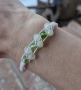 Bransoletka damska makrama ze szklanymi kamieniami 