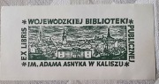 Exlibris wojewódzkiej biblioteki publicznej im. Adama Asnyka w Kaliszu
