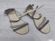 SANDAŁY LETNIE DZIEWCZĘCE SREBRNE PASKI 34