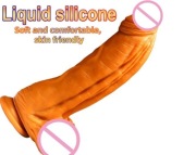 Huge dildo Duże miękkie 7.3 cm Liquid czarne