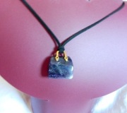 Fioletowy ametyst, oryginalny wisiorek - torebka