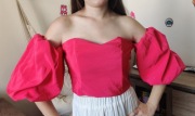 Crop top gorset bufki pink 38 coquette