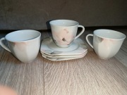 Trzy filiżanki ze spodeczkami Scherzer Bawaria