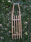 Drewniane sanki vintage retro dekoracja święta