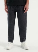 Jeansy balloon fit z efektem sprania czarne