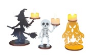 Świecznik, tealight, Dekoracja, jesień, Halloween, wzory 