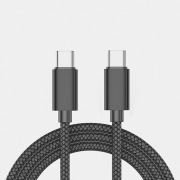 Kabel USB-C do USB-C szybkie ładowanie nylonowy czarny 1m