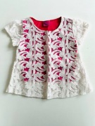 Bluzeczka koronkowa 3-4lata 98-104cm Niebieski Księżyc 2 warstwy #1719