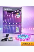 ELASTYCZNA TAŚMA LED GRUNDIG 3 M ,   PILOT, NOWA