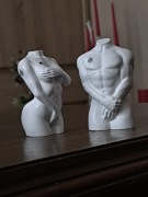 Figurki dekoracyjne tors męski żeński gipsowe tatuaż 